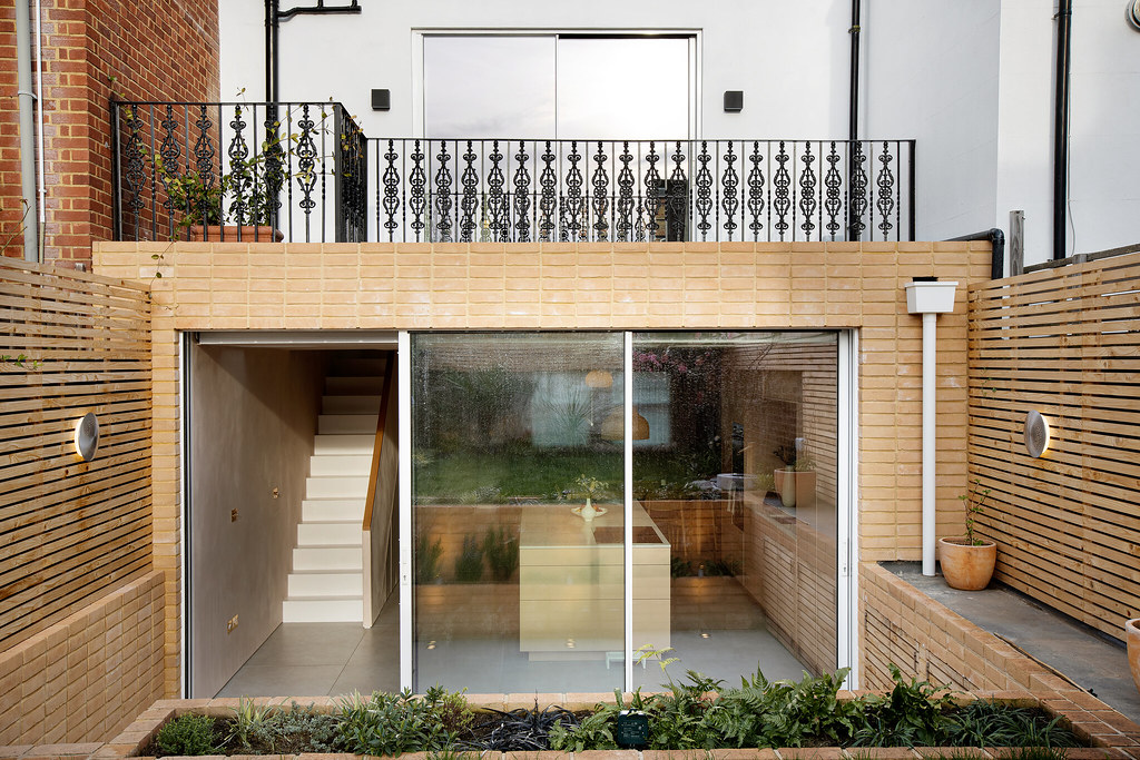 Wooden clad exterior house extension in North London