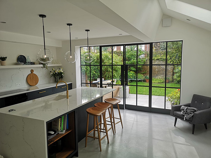 Maximised natural lighting for kitchen in house extention in North London