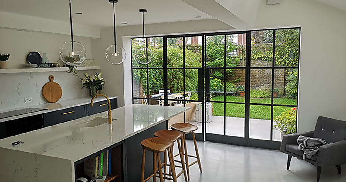 Kitchen extension with Crittal door in West London