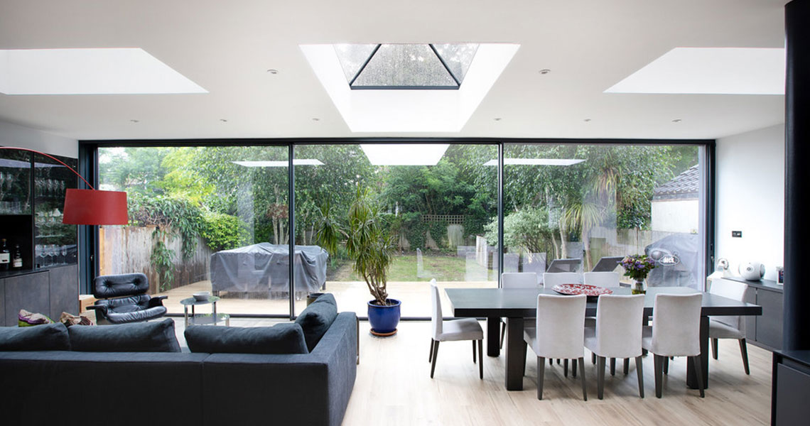 Modern rear extension and kitchen in West London