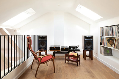 Modern home office design with natural lighting