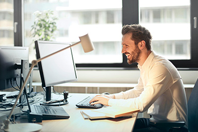 Well-organized home office with efficient storage