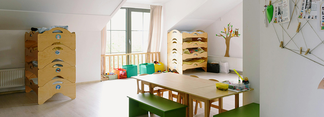 Modern attic conversion with home office setup